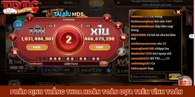 Việc phân định thắng thua của trò chơi hoàn toàn dựa trên tính toán logic